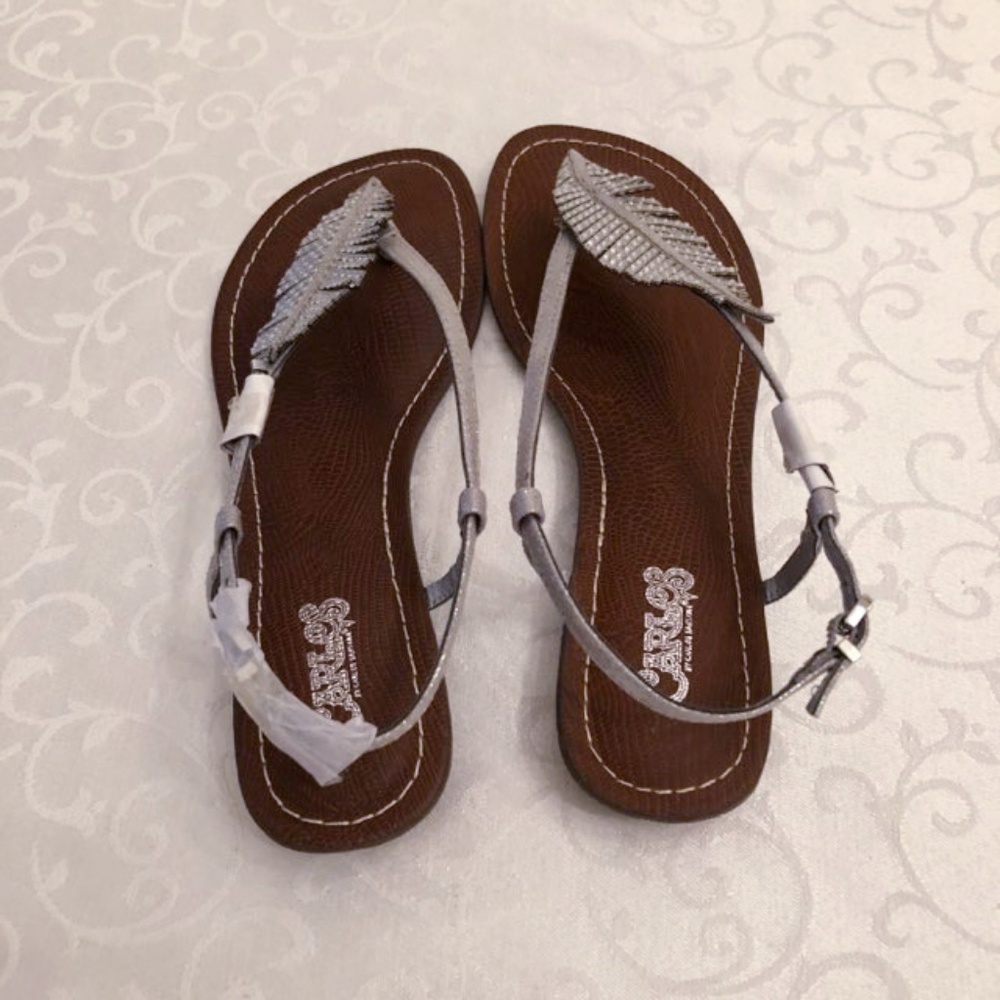 CARLOS SANTANA Tandy 2 Feather Wedge Sandal - Picture 8 of 8
